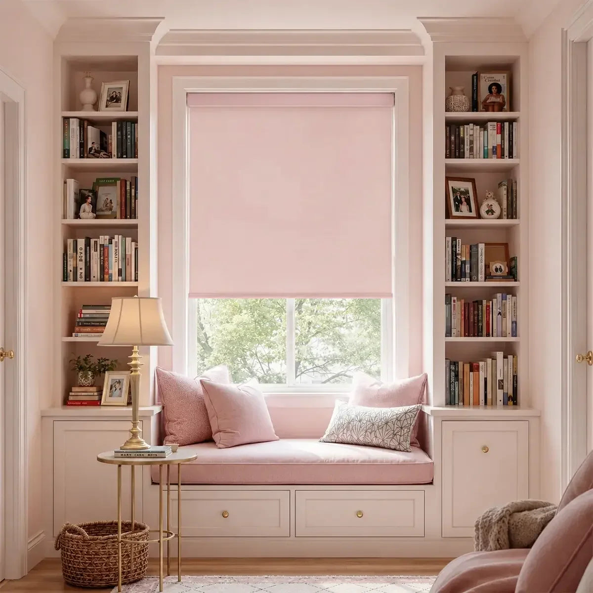 SOVOEN EvenWeave Custom Motorized Solid Color Roller Shades