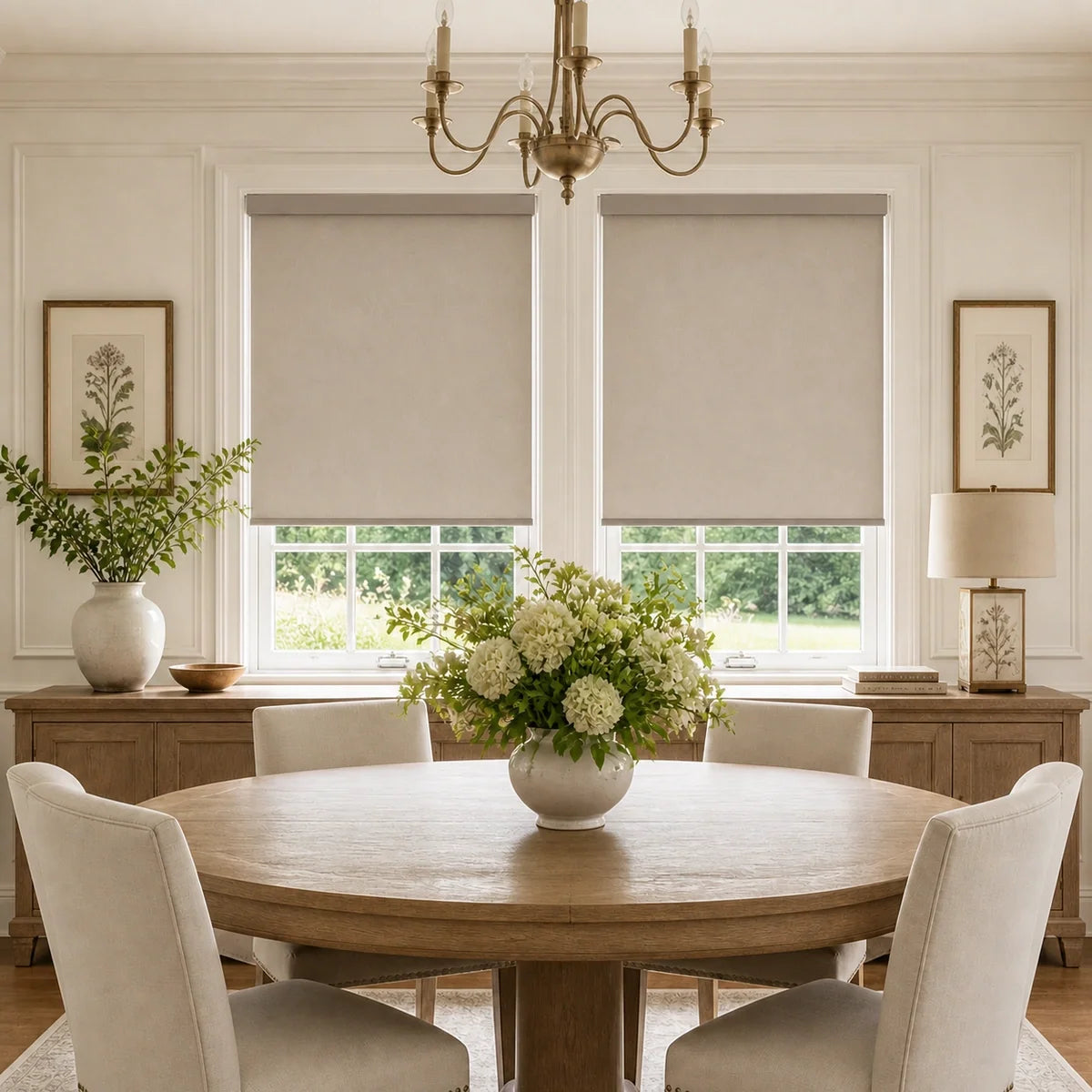 SOVOEN Weftara Custom Motorized 100% Blackout Roller Shades